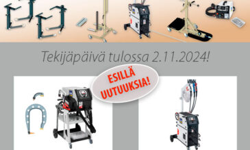 Autokorjaamon tekijäpäivän mainoksessa autokorjaamolaitteita